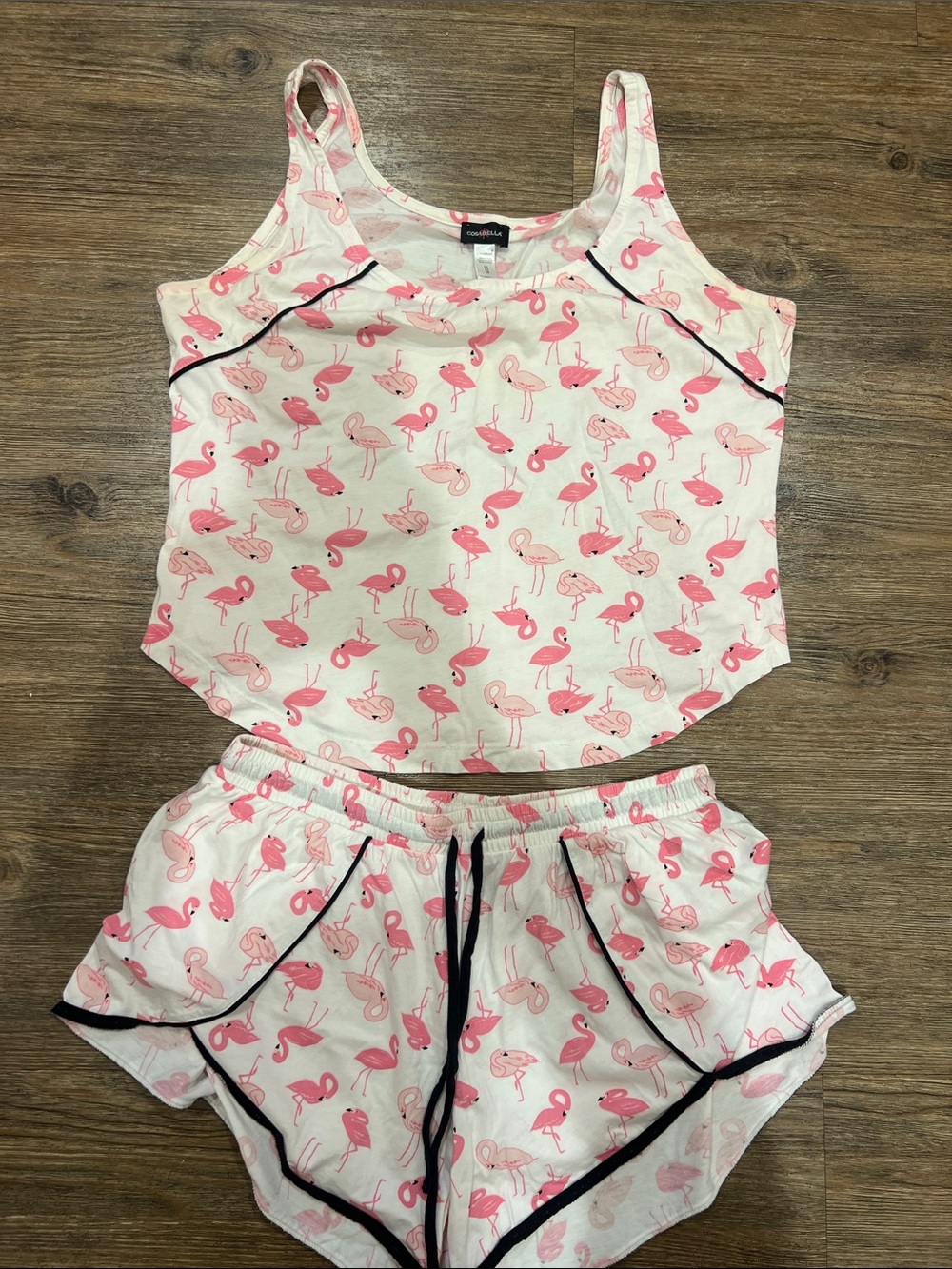 Women’s Flamingo Print Pink Pajama Set